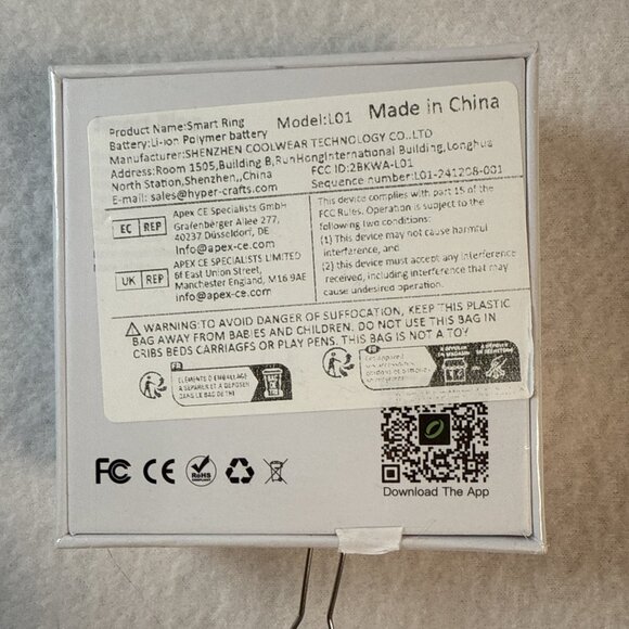 Smart Ring Health Tracker, IP68 Waterproof Heart Rate & Fitness Silver Size 7 - Picture 2 of 3